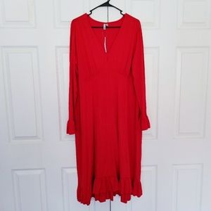 NWT Asos Maternity Red Dress Gown Ruffle